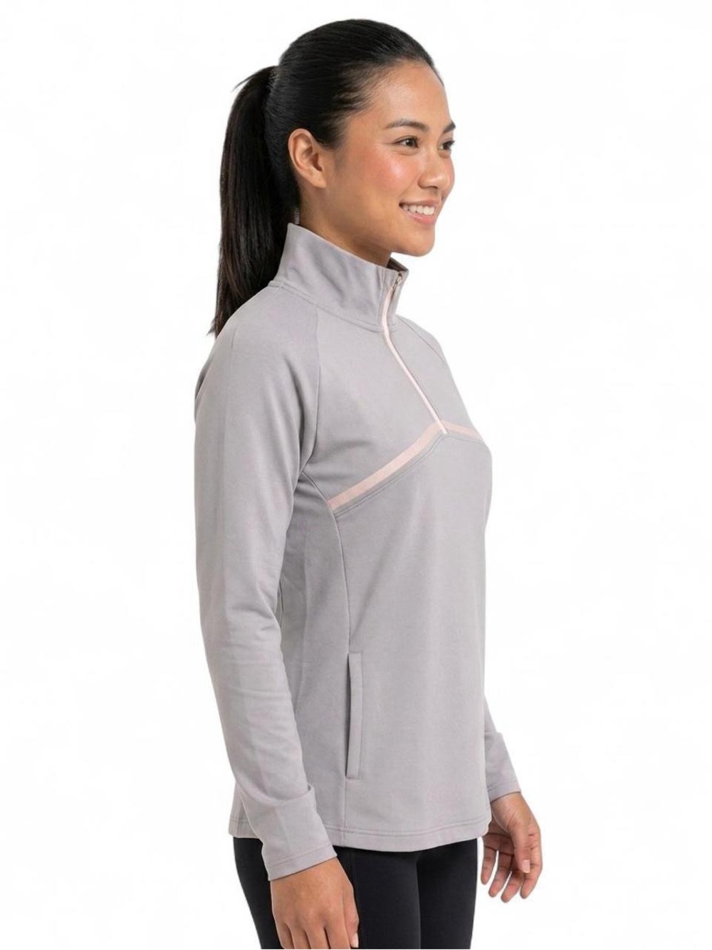 adidas Light Gray Jacket with Pale Pink Trim